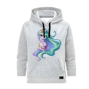 هودی زنانه مدل اسب تک شاخ کد B186 رنگ طوسی