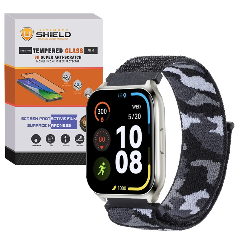 بند آلتیمیت شیلد مدل Nylon-Army-UL مناسب برای ساعت هوشمند هایلو RS4 / RS4 Plus / LS02