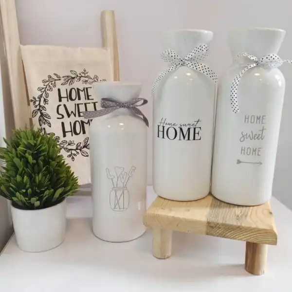 گلدان دکوری مدل استوانه ای بزرگ home کد06