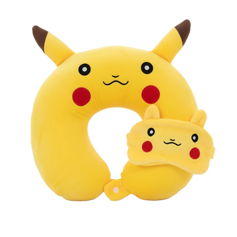 بالش دورگردنی مدل پیکاچو به همراه چشم بند خواب