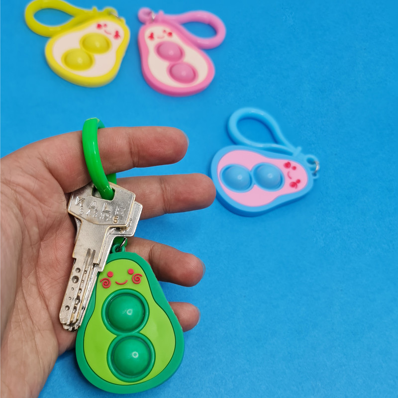 جاکلیدی دخترانه مدل پاپیت سیلیکونی طرح آووکادو