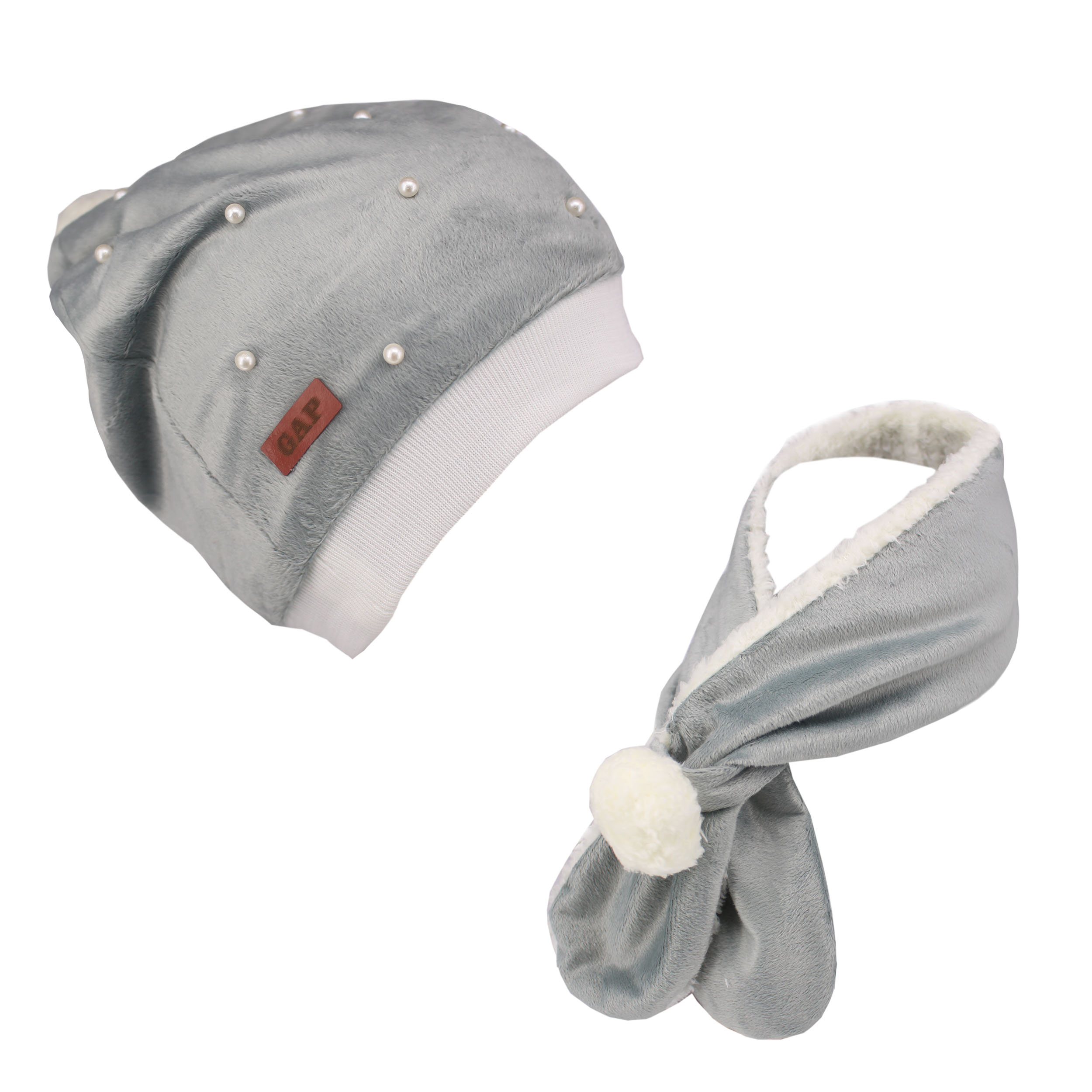 ست کلاه و شال گردن بافتنی بچگانه مدل GAP_05                     غیر اصل