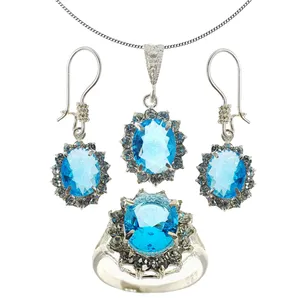 نیم ست نقره زنانه سلین کالا مدل ce-topaz1 
