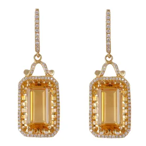 گوشواره طلا 18 عیار زنانه جواهری گاندی مدل 21815