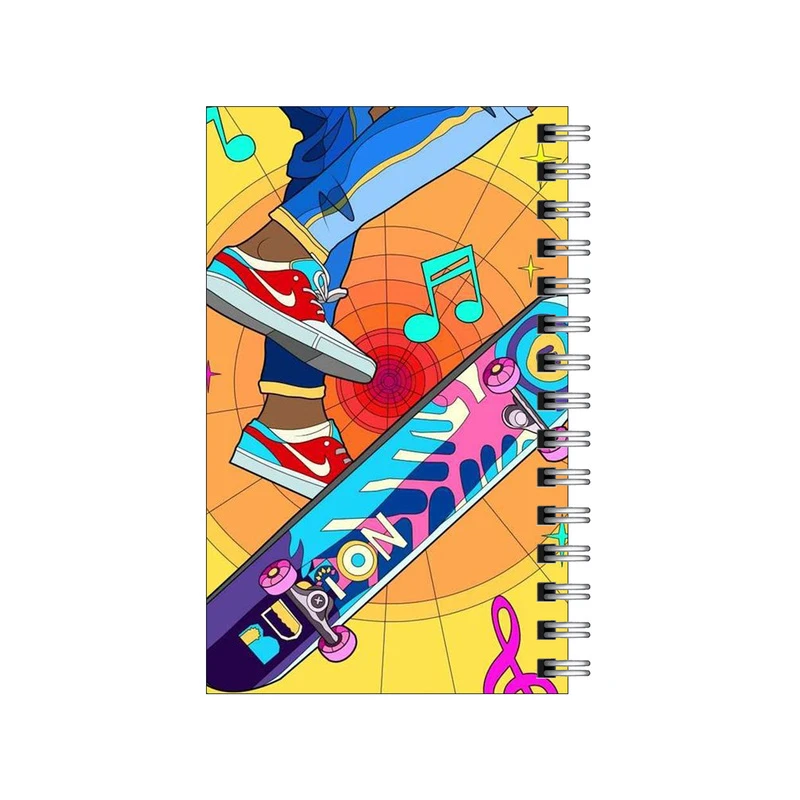 دفترچه یادداشت مدل to do list طرح موزیک و اسکیت سواری کد 8260153