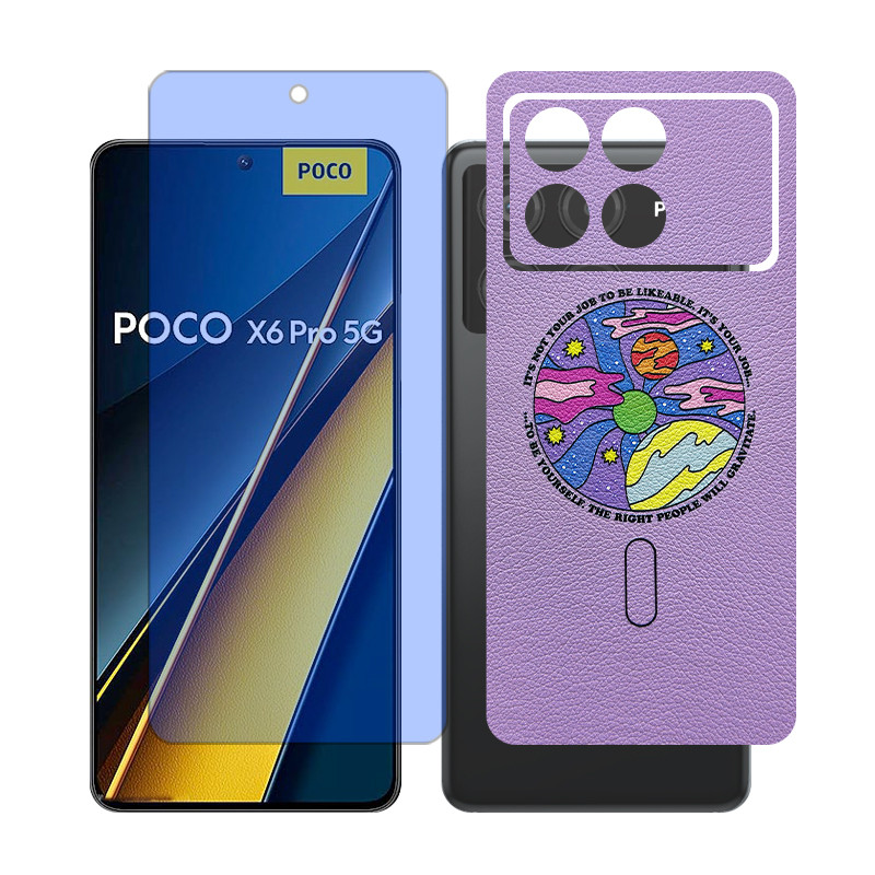 محافظ صفحه نمایش بلو کات گلس مدل Together مناسب برای گوشی موبایل شیائومی Poco X6 Pro به همراه برچسب پوششی پشت گوشی