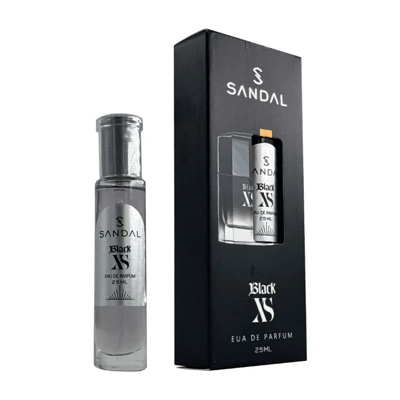 عطر جیبی مردانه صندل مدل Black XS با رایحه گرم حجم 25 میلی‌لیتر