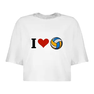 کراپ‌تاپ آستین کوتاه زنانه مدل والیبال  کد L157 S