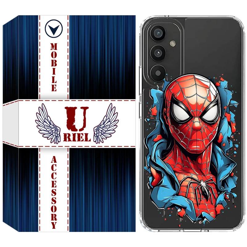 کاور یوریل مدل Clear کد 34 طرح اسپایدرمن مناسب برای گوشی موبایل سامسونگ Galaxy A34