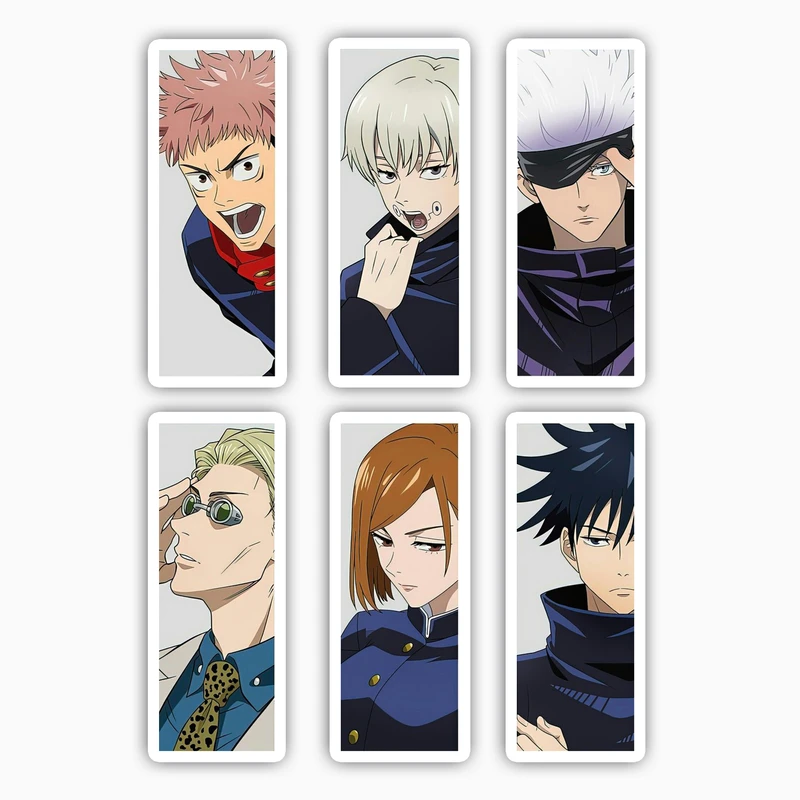 استیکر لپ تاپ و موبایل بووم طرح انیمه Jujutsu Kaisen کد BM113 مجموعه 6 عددی 