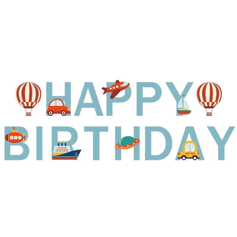  ریسه تولد مدل تولد مبارک طرح ماشین آلات و حمل و نقل کد 22