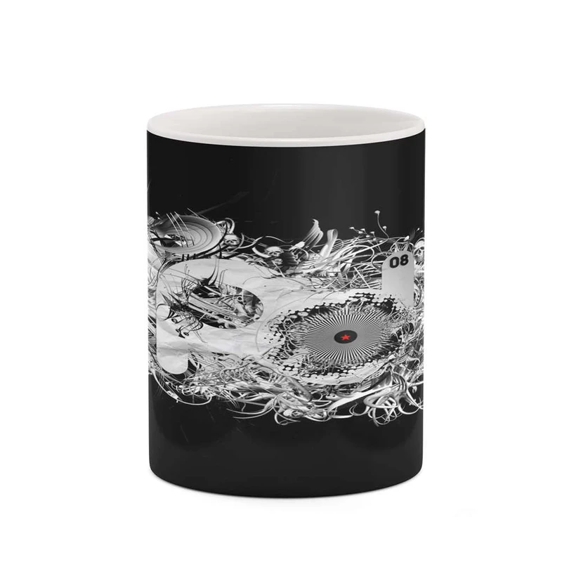 ماگ کاکتی مدل زمینه مشکی فانتزی کد mgh19514