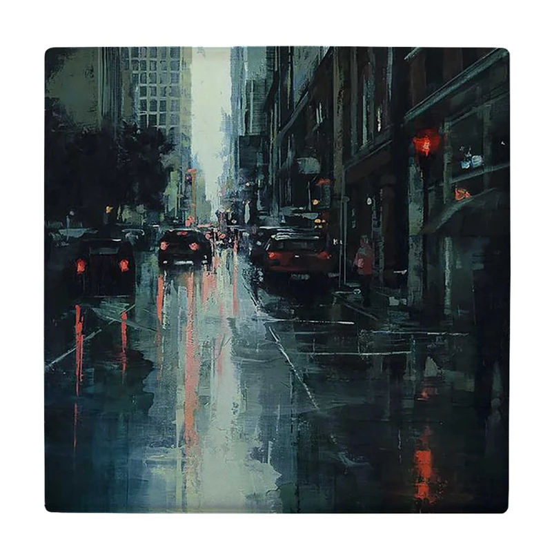 زیر لیوانی  طرح نقاشی خیابان بارانی کد    5979110_4877