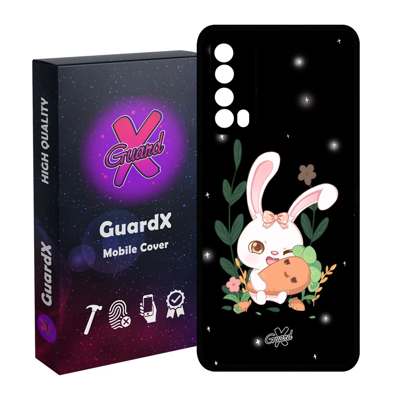 کاور گارد ایکس طرح خرگوش مدل Glass10309 مناسب برای گوشی موبایل هوآوی Y7A / P Smart 2021