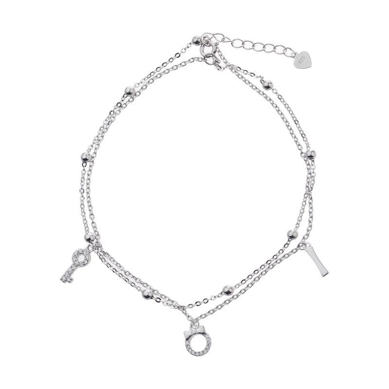 پابند نقره آی جواهر طرح پرنسس کد 77285D پابند نقره آی جواهر طرح پرنسس کد 77285D