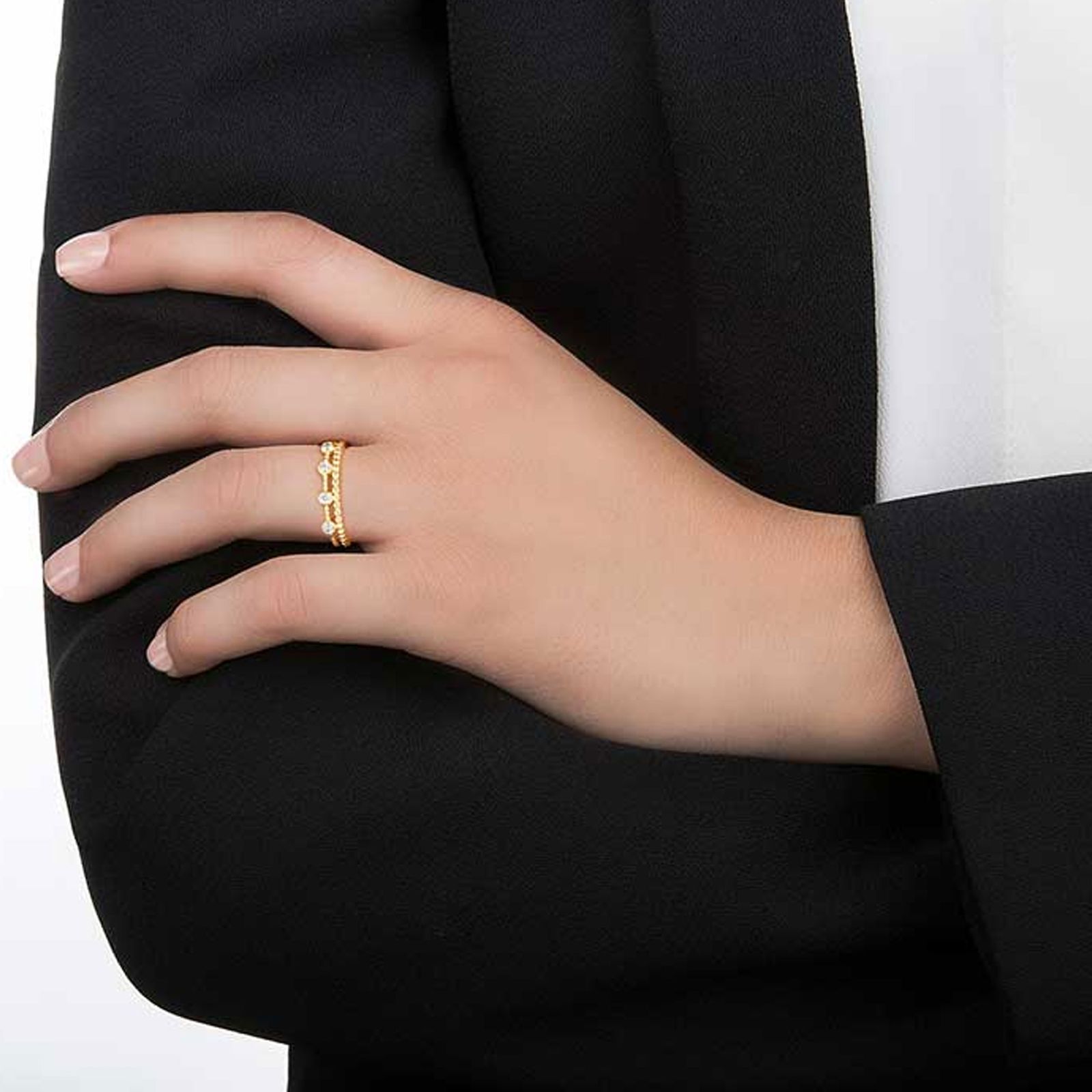 انگشتر طلا 18 عیار زنانه کیا گالری مدل AR368 - - 4