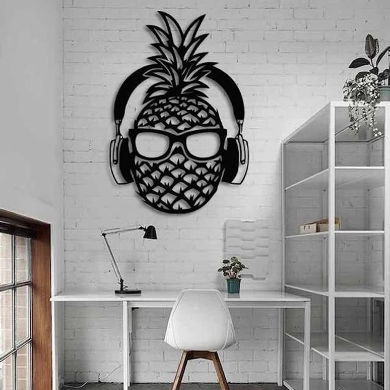 استیکر مدل چوبی طرح آناناس موزیک کد B01