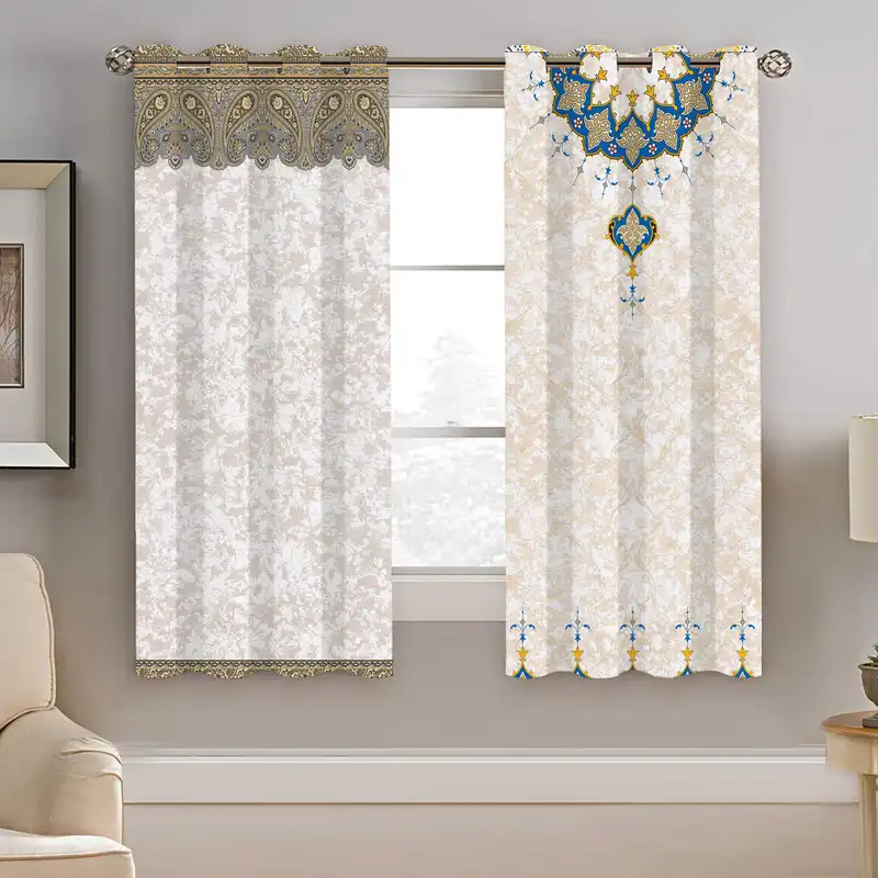 پرده نیروانا طرح سنتی مدل هازان کد 4739 سایز 140×200 سانتی متر