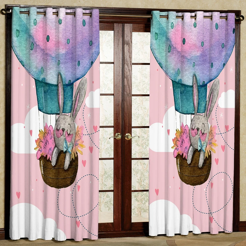 پرده مدل مخمل پانچی طرح کودک کد 1161T2 سایز 200x140 سانتی متر