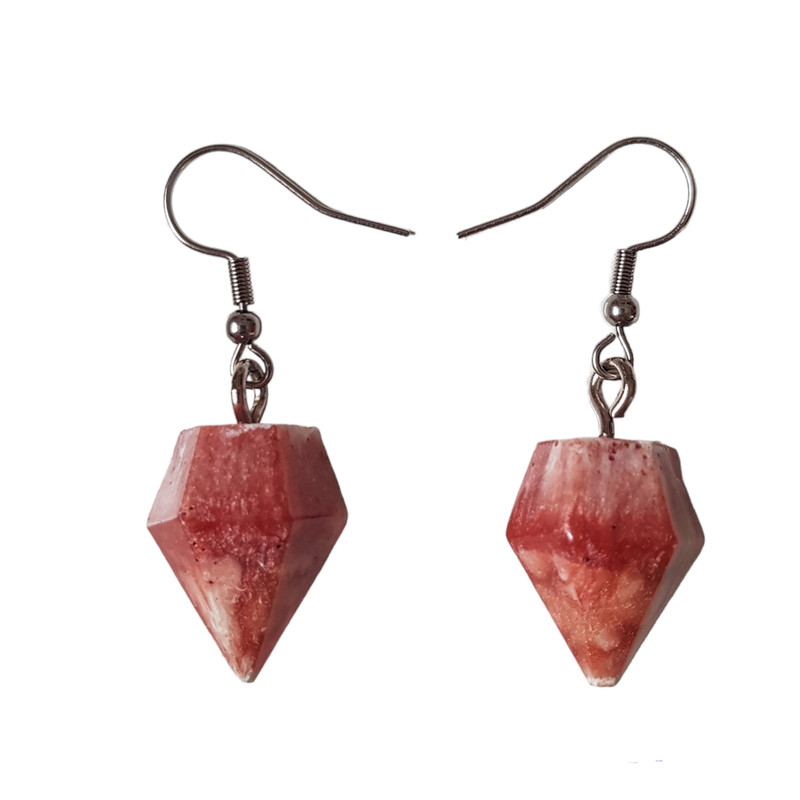 گوشواره دخترانه مدل رزینی طرح منشور 2