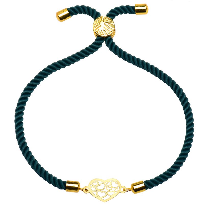 دستبند طلا 18 عیار زنانه کرابو طرح قلب مدل Kr1960 -  - 1