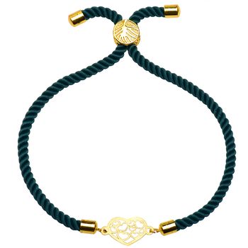 دستبند طلا 18 عیار زنانه کرابو طرح قلب مدل Kr1960