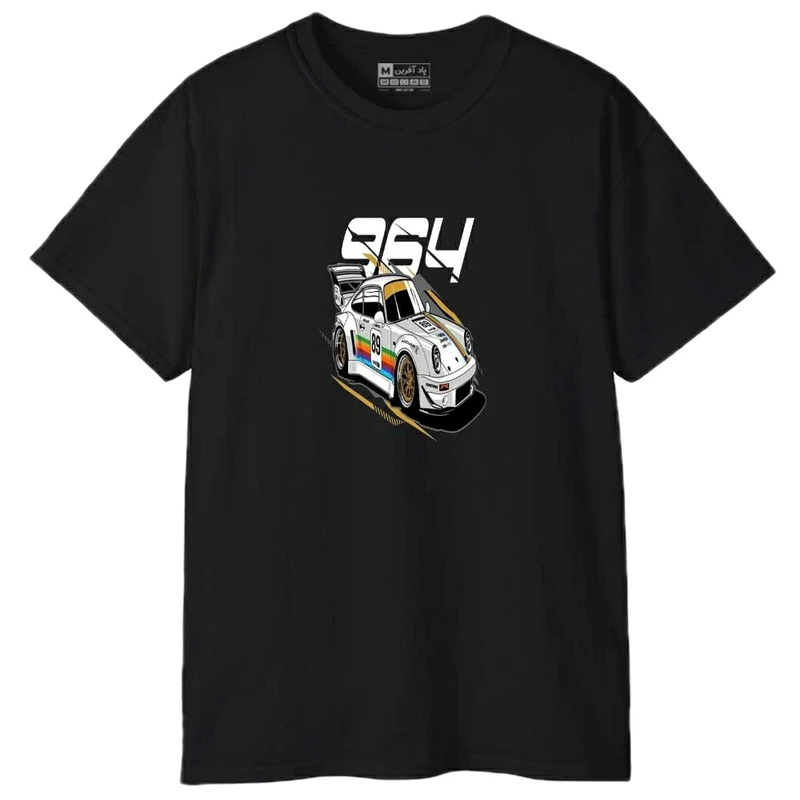 تی شرت آستین کوتاه مردانه پاد آفرین مدل اسپرت طرح ماشین کد 01106