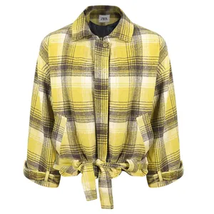 کت زنانه مدل چهارخانه آستردار