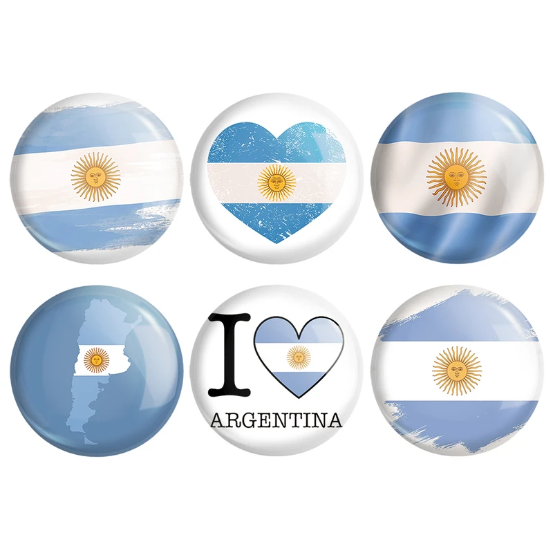 مگنت خندالو طرح پرچم آرژانتین کد 1206B مجموعه 6 عددی