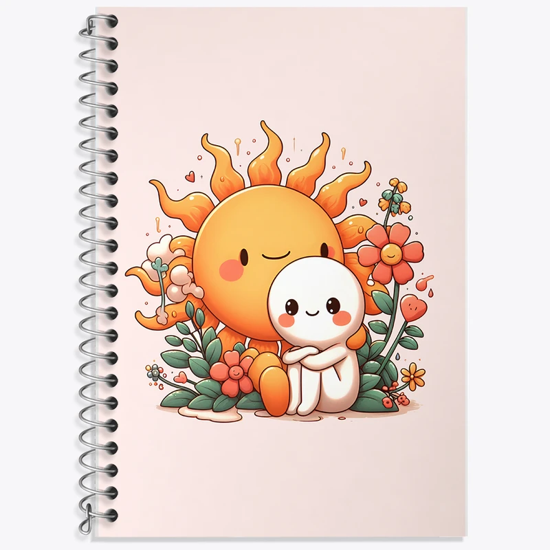 دفتر لغت 50 برگ خندالو طرح آدمک و خورشید کیوت کد F6132