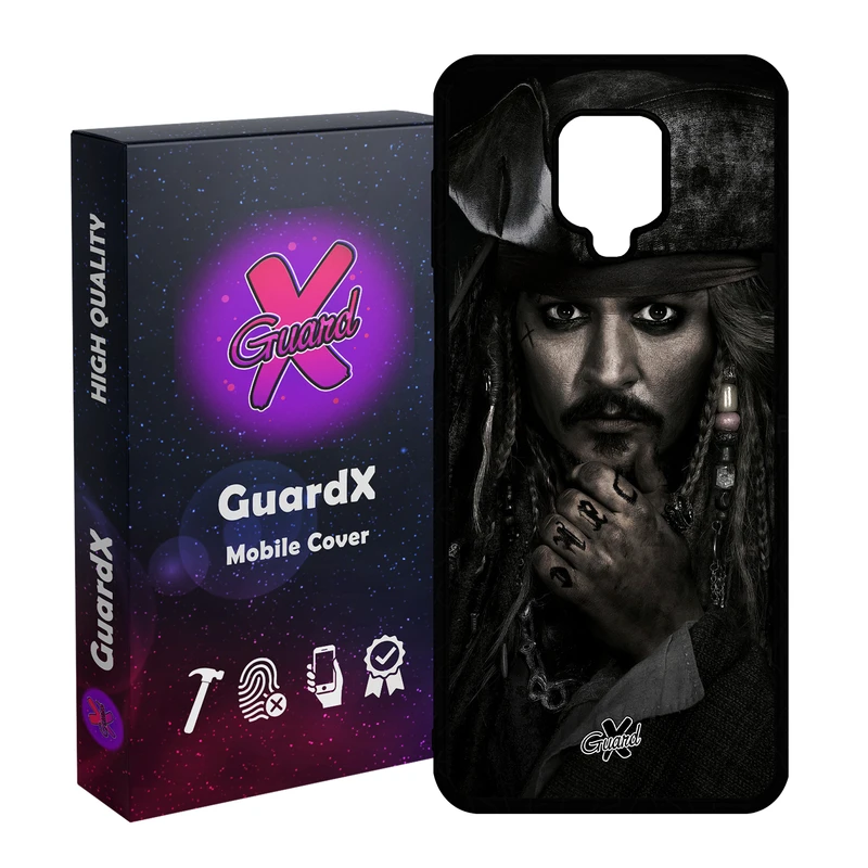 کاور گارد ایکس طرح Johnny Depp مدل Glass10178 مناسب برای گوشی موبایل شیائومی Redmi Note 9S / Note 9 Pro / Note 9 Pro Max