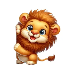 استیکر پارچه و لباس پاد آفرین مدل بچه شیر بامزه کد 0682