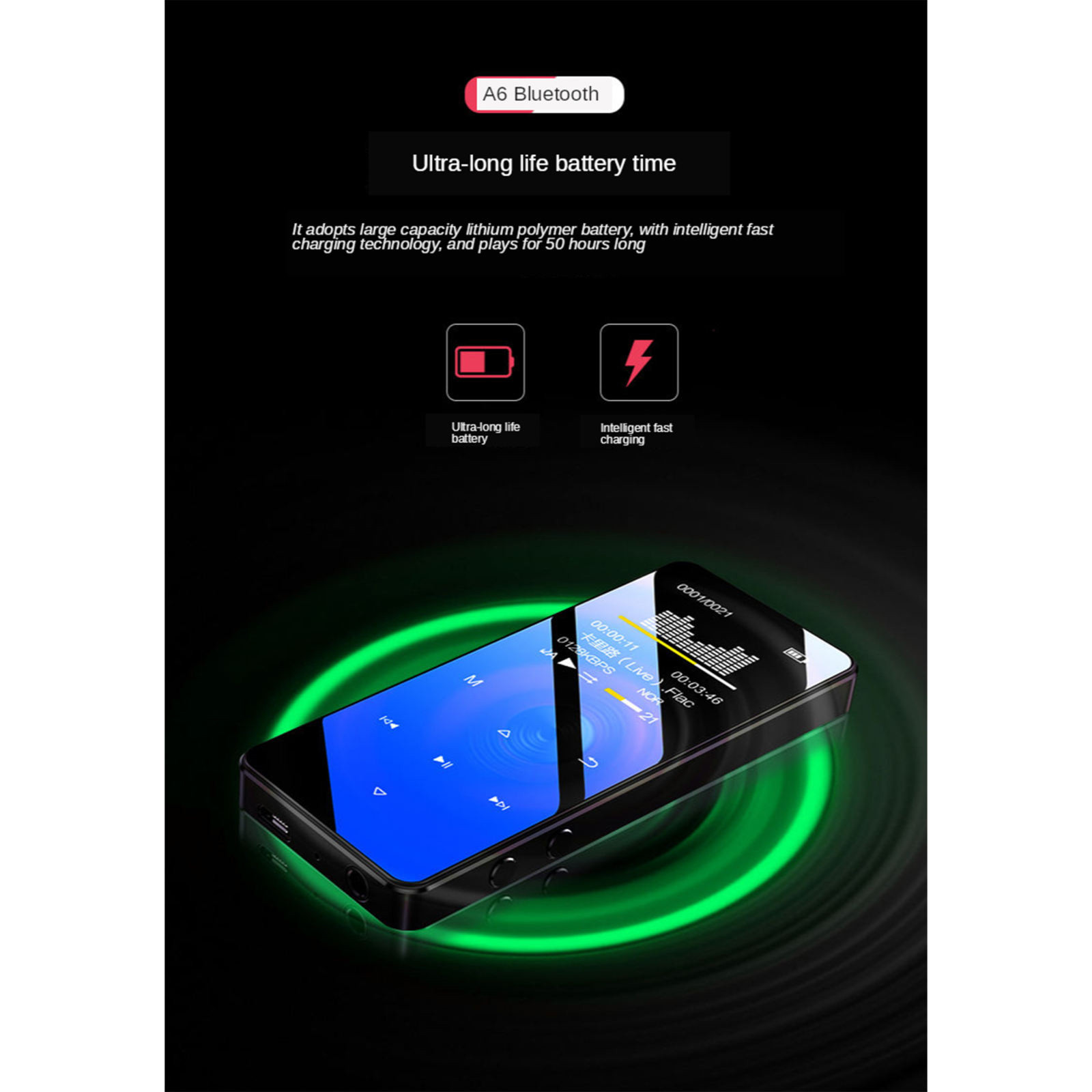 پخش کننده موسیقی ام روبو مدل A6 16GB پخش کننده موسیقی ام روبو مدل A6 16GB