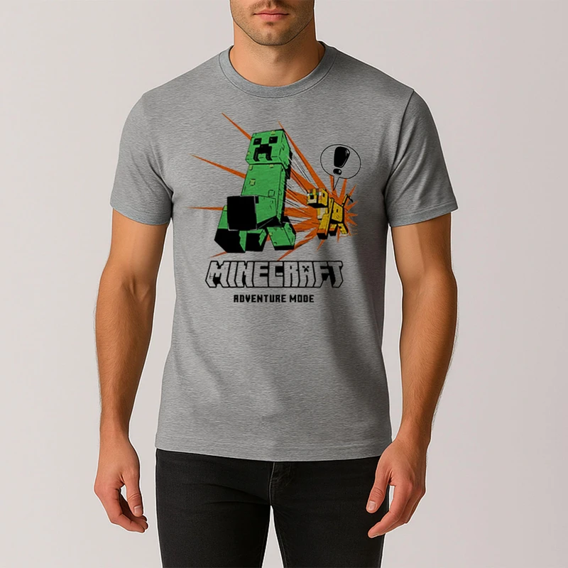 تی‌شرت آستین کوتاه مردانه مدل ماینکرفت کد V342