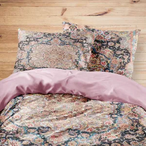 سرویس روتختی مدوپد طرح فرش قم لچک و ترنج گلدانی مدل C-Ghom045 یک نفره 4 تکه