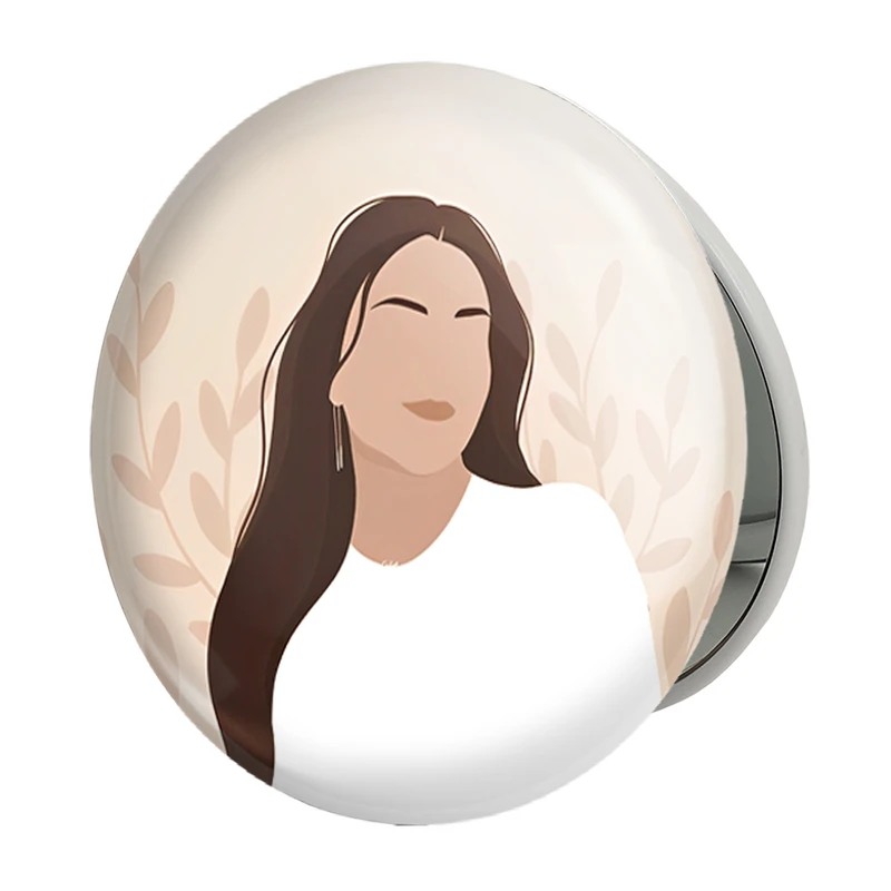 آینه جیبی خندالو طرح مینیمال دخترانه مدل تاشو کد 28701