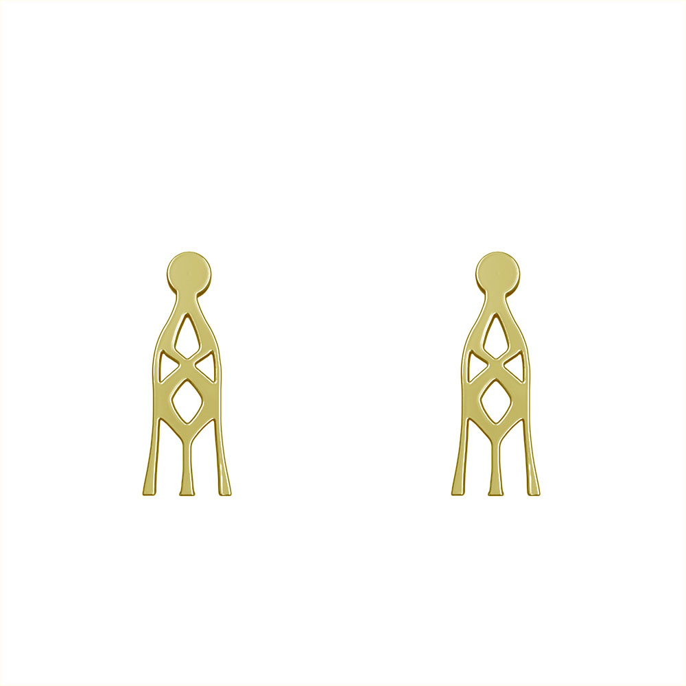 گوشواره طلا 18 عیار زنانه مدوپد مدل هندسی کد GA1-10242