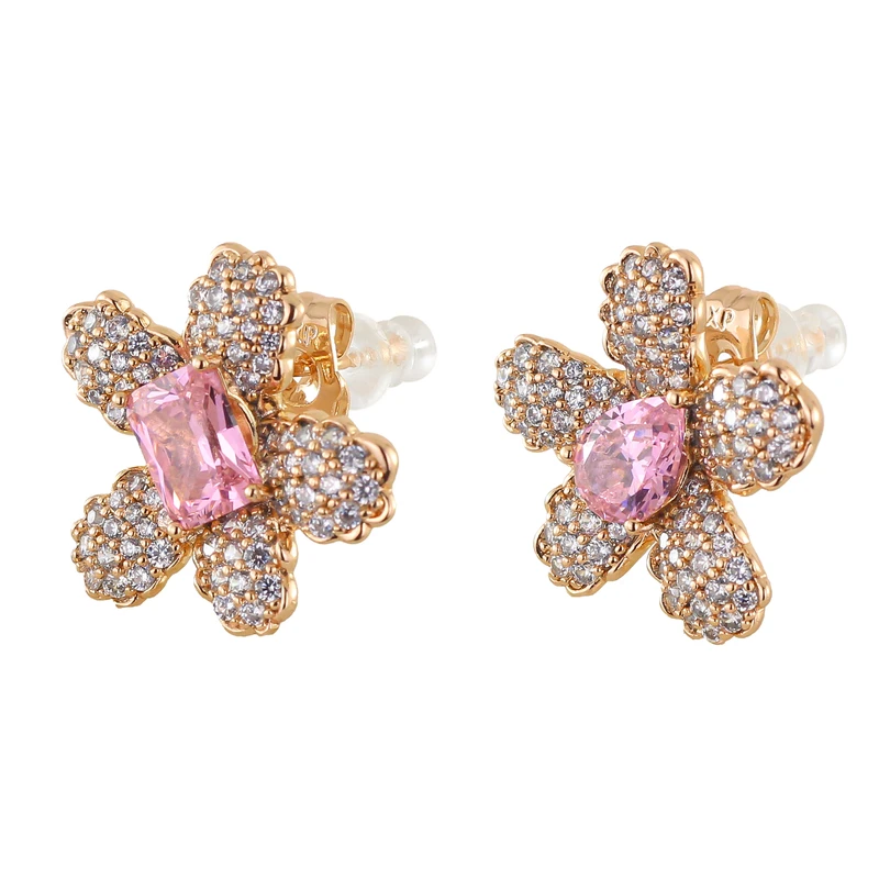 گوشواره زنانه ژوپینگ مدل گل نامتقارن کد AAC547