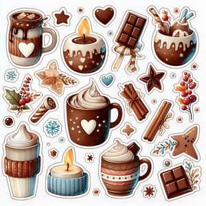 برچسب طرح دارچین زمستان و کاکائو کد 10270