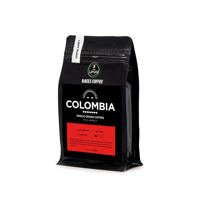 دانه قهوه کلمبیا لایت روست رئیس 250 گرم