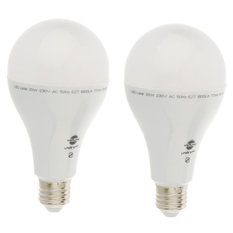 لامپ اس ام دی فوق کم مصرف 20 وات پارس شهاب مدل PA6900 پایه E27 مجموعه دو عددی