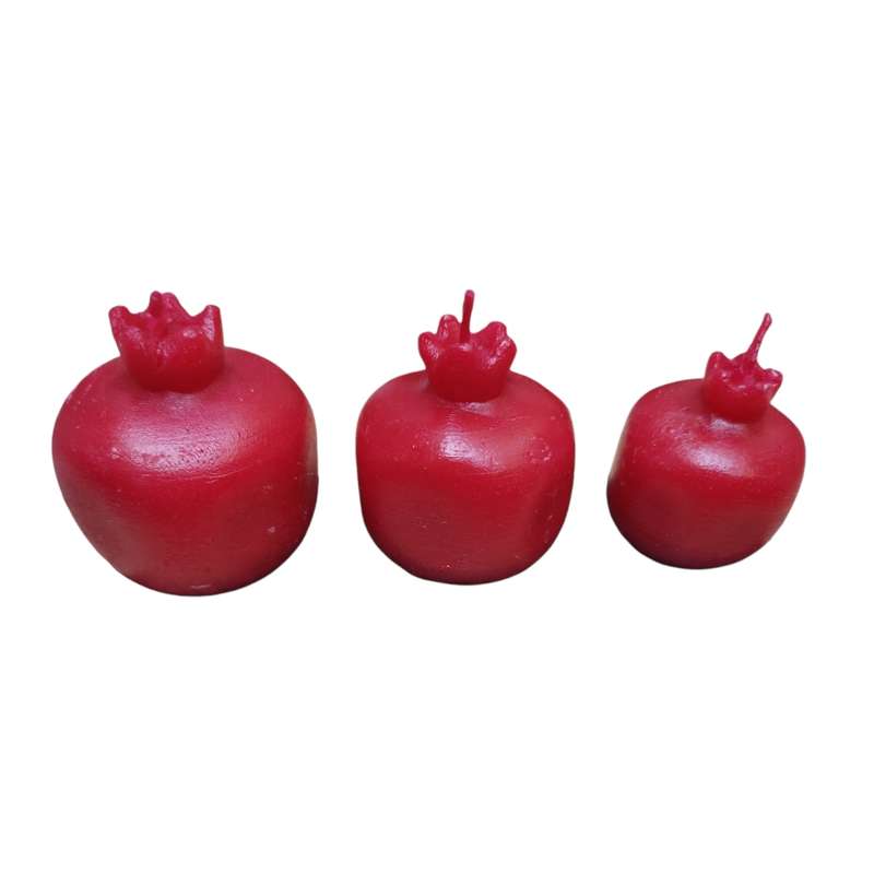 شمع طرح انار مجموعه 3 عددی