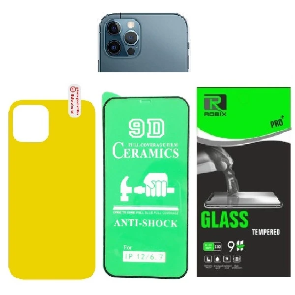 محافظ صفحه نمایش و پشت گوشی روبیکس مدلCR-iP12Proمناسب برای گوشی موبایل اپل iPhone 12 Pro به همراه محافظ لنز دوربین