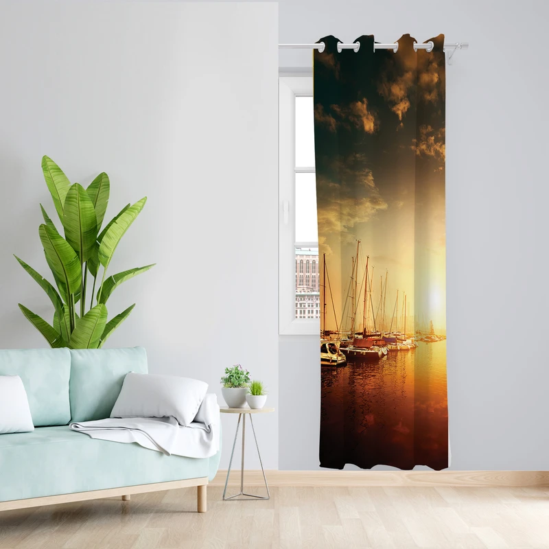 پرده طرح بندر مدل مخمل پانچی کد  L 223 Z سایز 140x200 سانتی متر