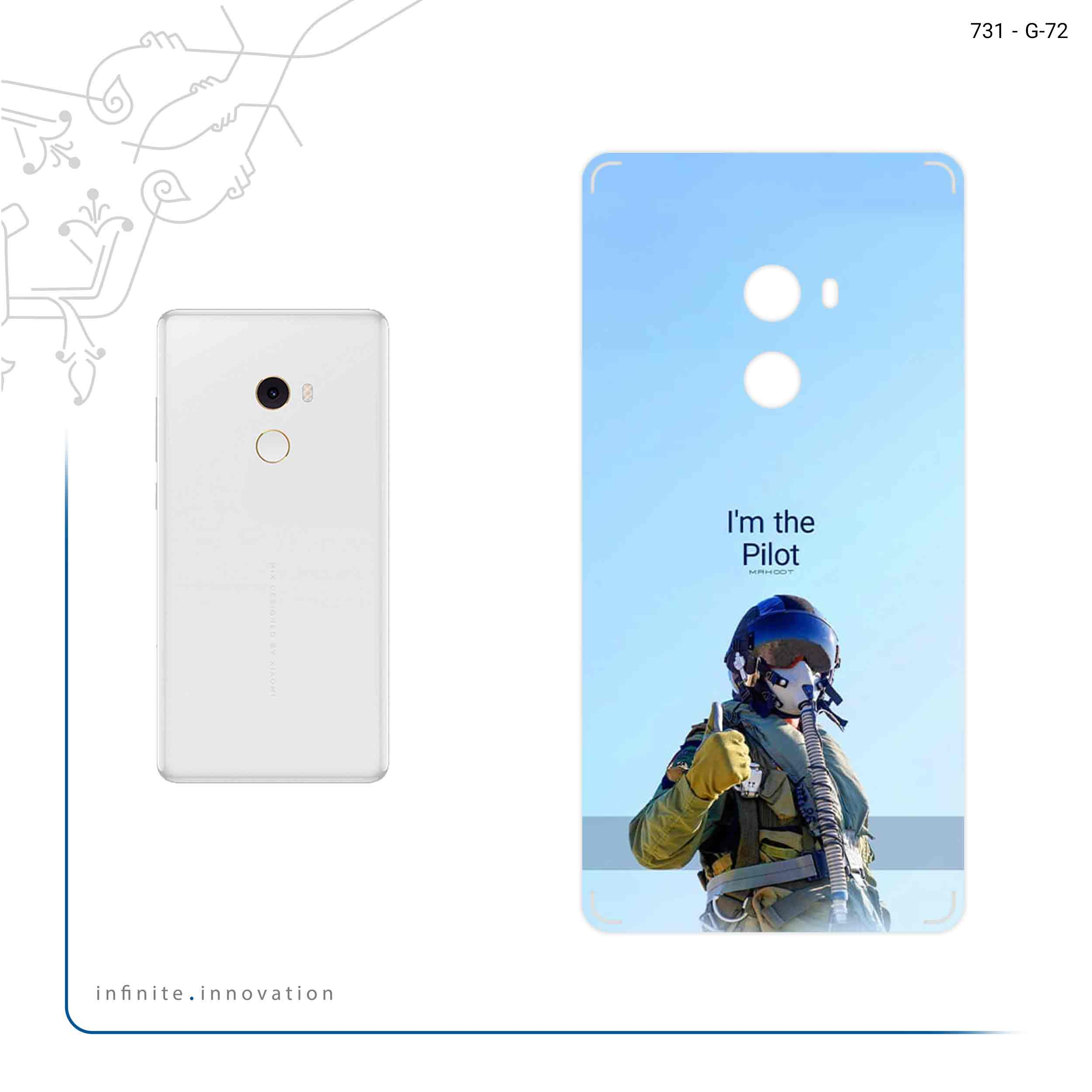 برچسب پوششی ماهوت مدل Pilot مناسب برای گوشی موبایل شیائومی Mi Mix 2