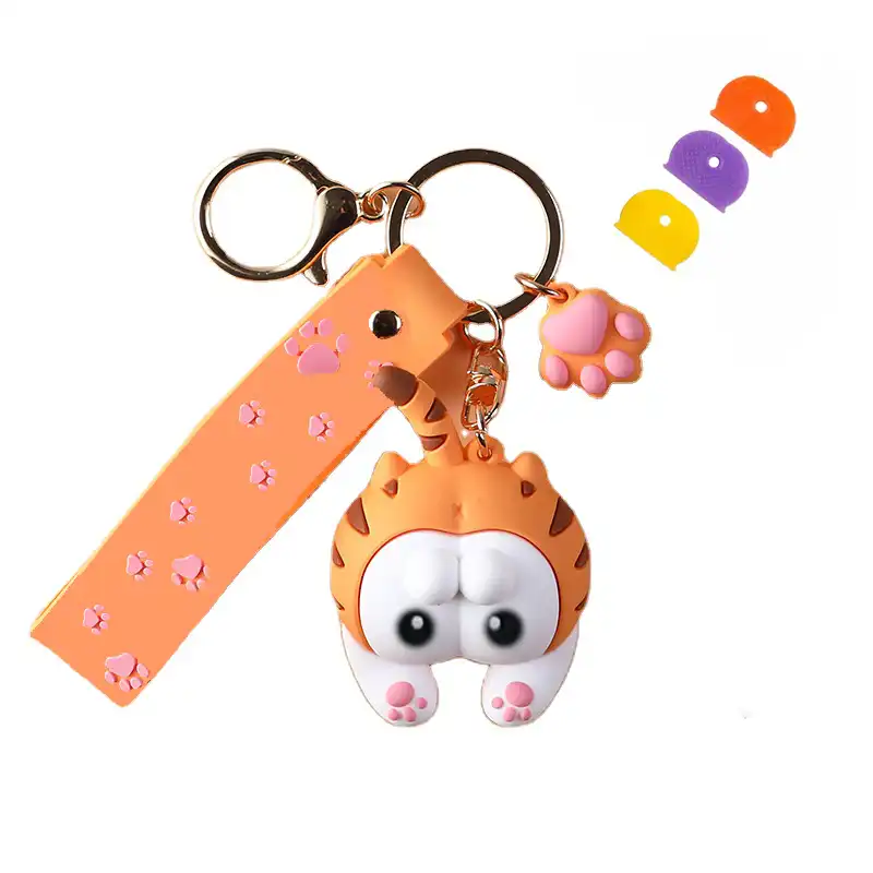 جاکلیدی دخترانه مدل گربه کد 08-400 به همراه کاور کلید مجموعه 4 عددی