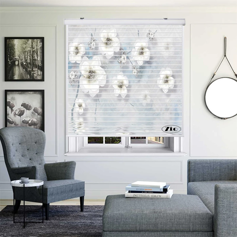 پرده زبرا زیو مدل سیلوئت 3D1271 سایز 150x150 سانتی متر