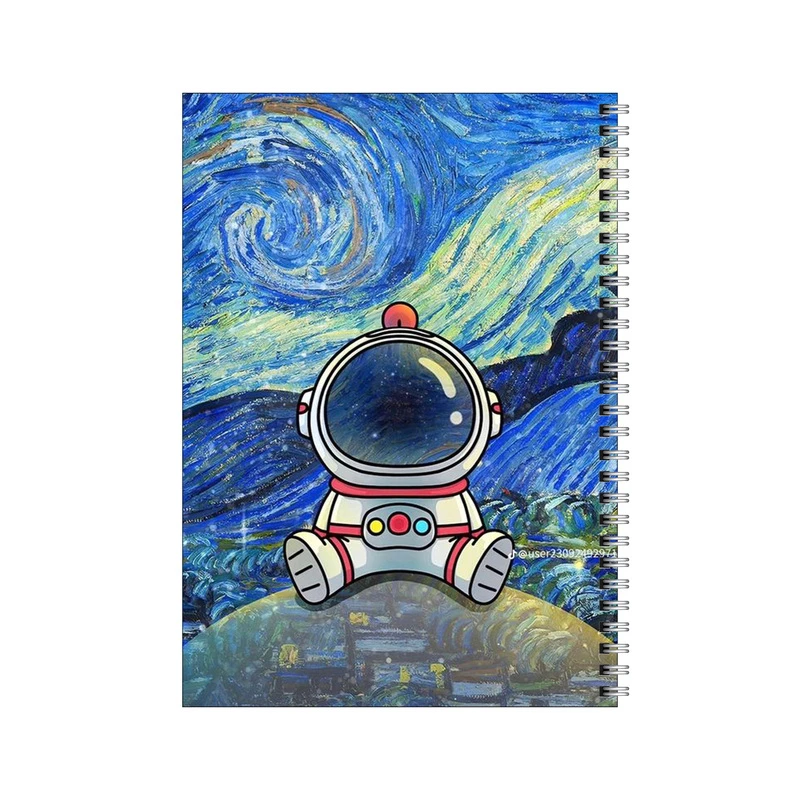 دفتر مشق 100 برگ بامبیلیپ طرح فضانورد در شب ستاره باران کد 7593040