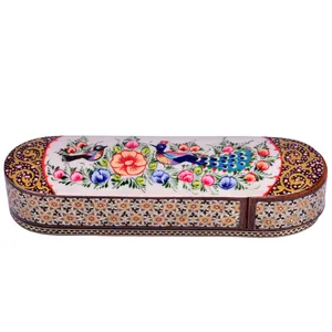 قلمدان خاتم کاری طرح طاووس کد TP205