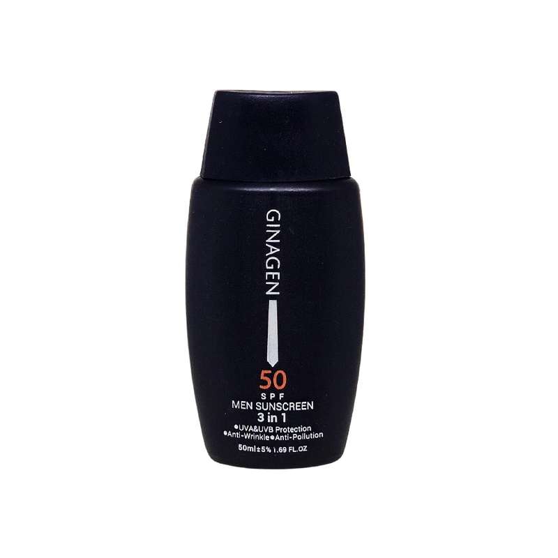 کرم ضد آفتاب بدون رنگ ژیناژن SPF 50 مدل 3in1 ‌مناسب برای انواع پوست حجم 50 میلی‌لیتر